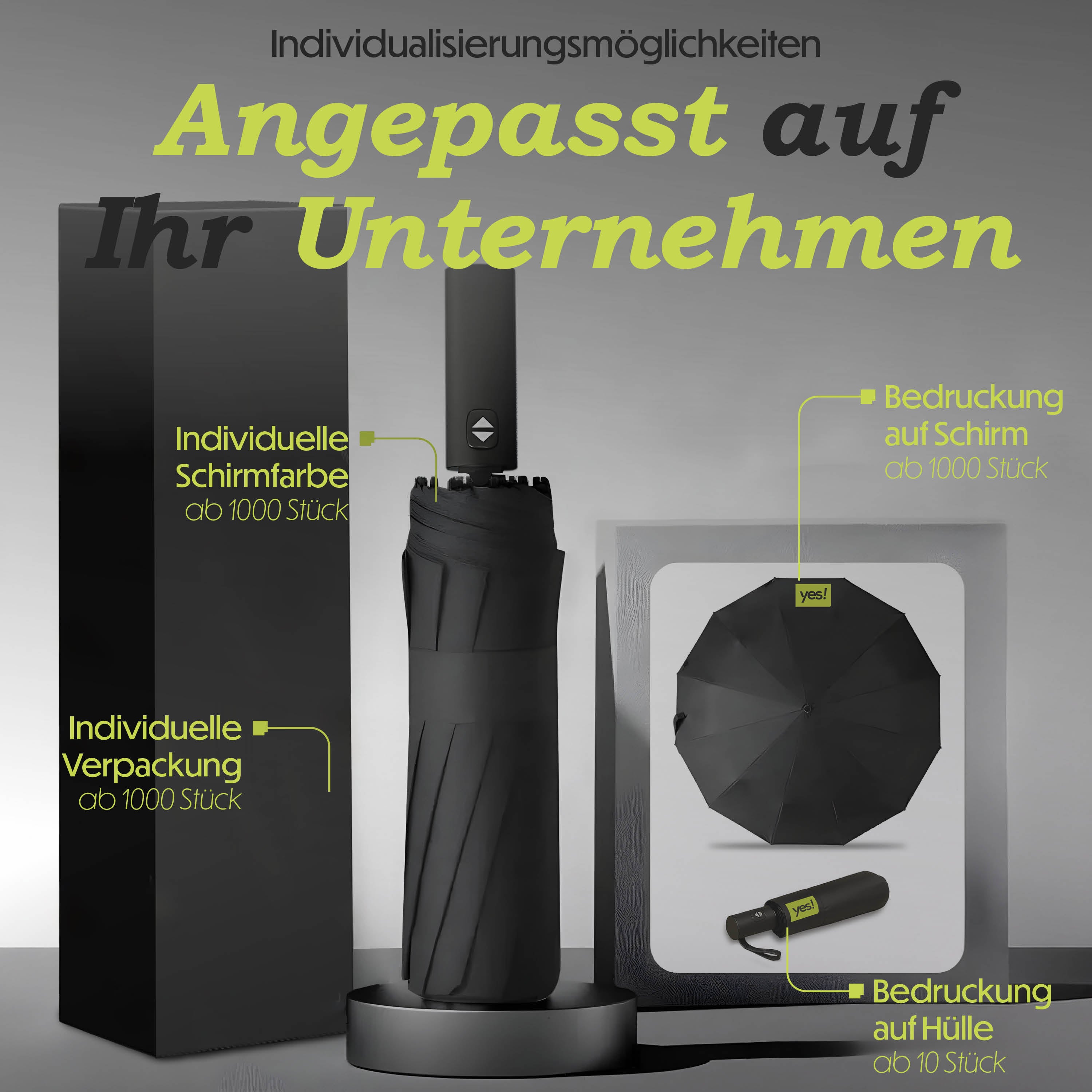 Personalisierbarer Automatik Regenschirm "RainMate"